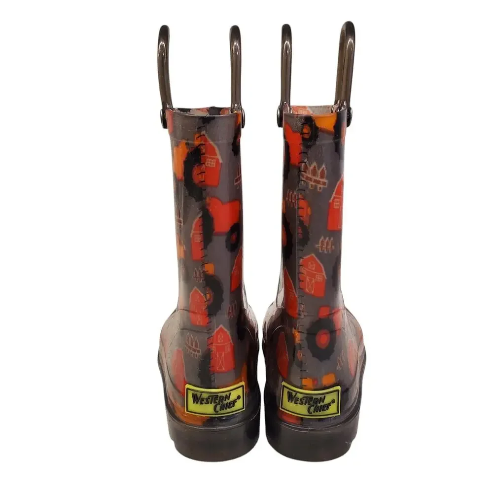 Western Chief Tractor Rain Boots Light Up Heels Size 9/10 Farm Boots